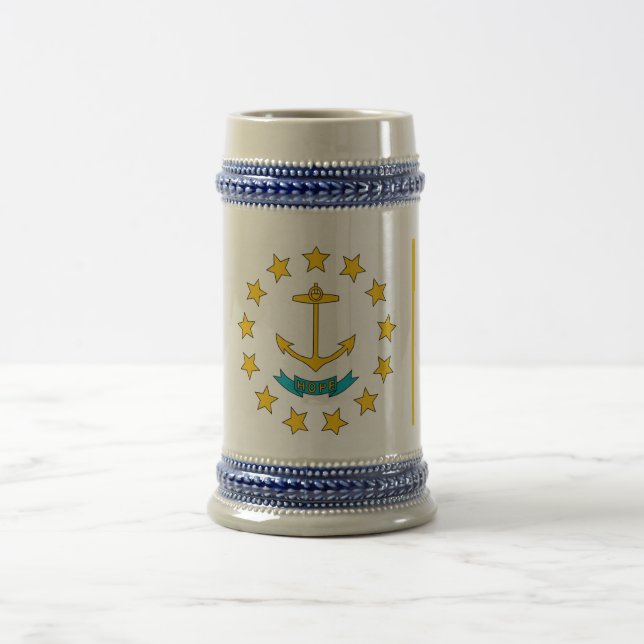 Caneca De Cerveja Mug com bandeira do Estado de Rhode Island - EUA (Centro)