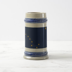 Caneca De Cerveja Mug com bandeira do Estado do Alasca - EUA