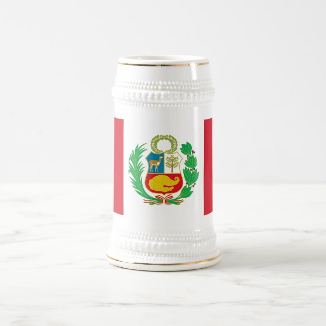 Caneca De Cerveja Mug com bandeira do Peru (Centro)