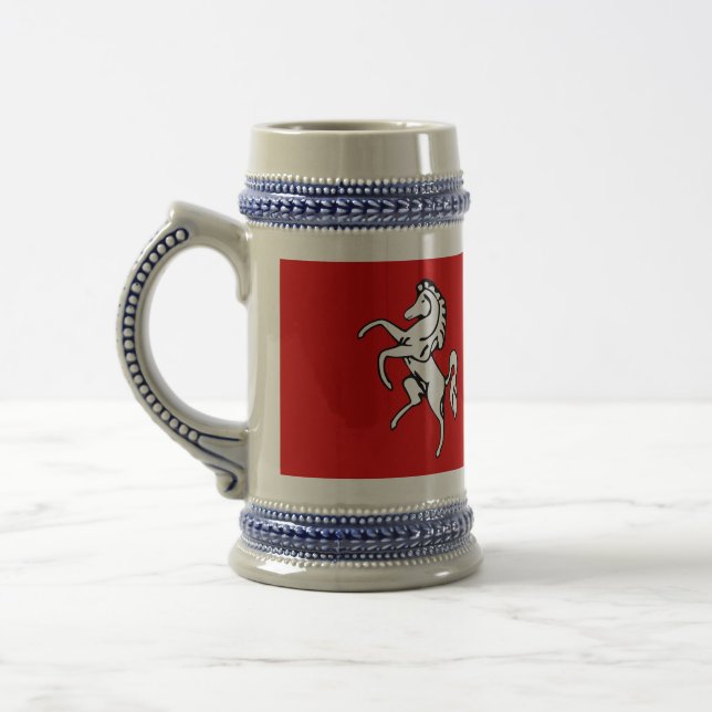 Caneca de cerveja Mug com Flag of Kent, Inglaterra (Esquerda)