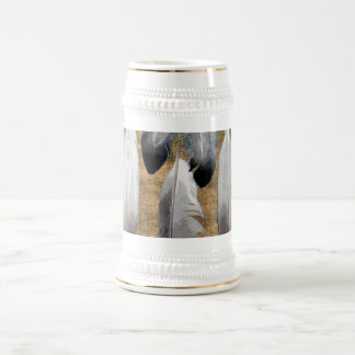 Caneca De Cerveja Mug, Designer de Penas de Paz Americano Nativo