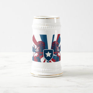 Caneca De Cerveja Mug in american colors, with a medieval touch