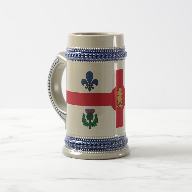 Caneca De Cerveja Mug with Flag of Montreal, Canada (Frente Esquerda)