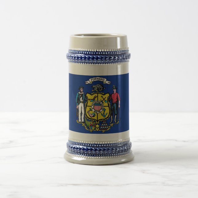 Caneca De Cerveja Mug with Flag of Wisconsin State - EUA (Centro)