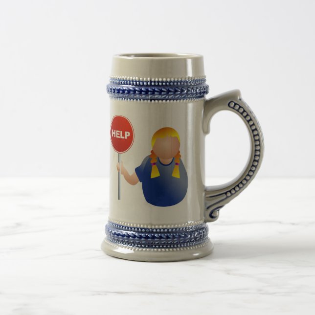Caneca De Cerveja Mulher que guardara um sinal da ajuda (Direita)