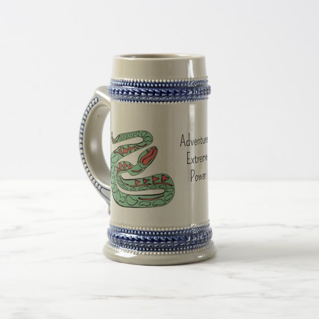 Caneca De Cerveja Mundo cobra: Extremo, Poder, Aventuras. (Frente Esquerda)