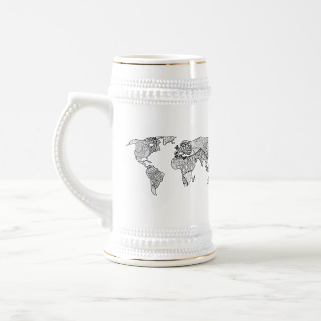 Caneca De Cerveja Mundo Decorante Mapeia Qualquer Cor (Esquerda)