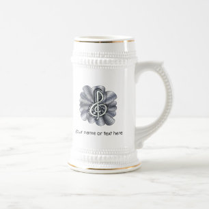 Caneca De Cerveja Music Treble Clef Silver