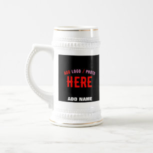 CANECA DE CERVEJA NA MODA MODERNO PERSONALIZÁVEL NEGRO VERIFICADO CO