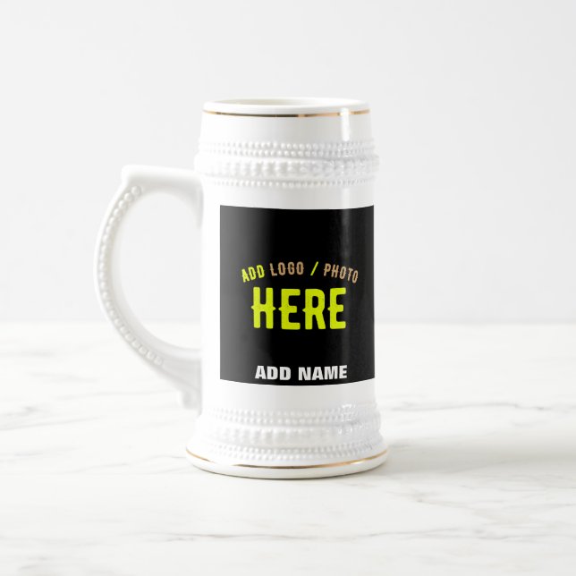 CANECA DE CERVEJA NA MODA MODERNO PERSONALIZÁVEL NEGRO VERIFICADO CO (Esquerda)
