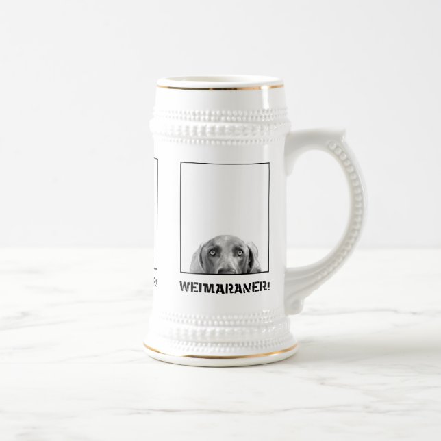 Caneca De Cerveja Nação de Weimaraner: Weimaraner em uma caixa! (Direita)