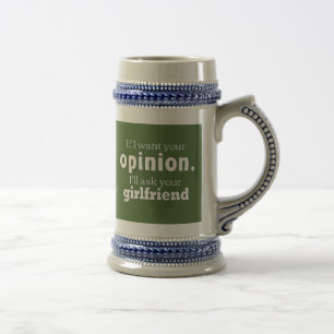 Caneca De Cerveja Namorada wf de solicitação de opinião
