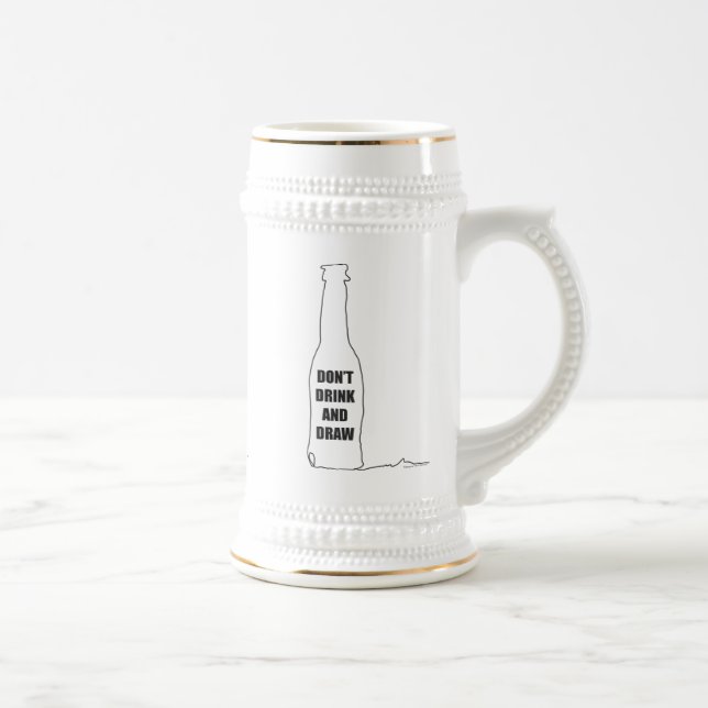 Caneca De Cerveja Não Beba e Desenhe (Direita)