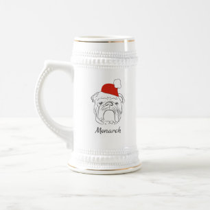 Caneca De Cerveja Natal com Bulldog Inglês