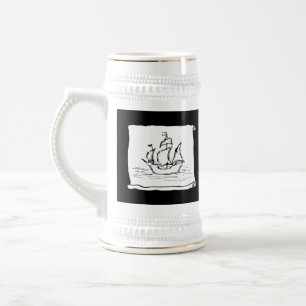 Caneca De Cerveja Nave Pirata.