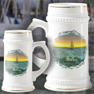 Caneca De Cerveja Navio de navegação na Bandera Bay 0884
