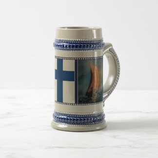 Caneca De Cerveja Navio de navegação, nevoeiro marítimo, bandeira da