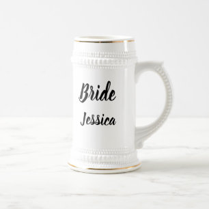 Caneca De Cerveja Noiva Preta Elegante Presentes de Casamento com Le
