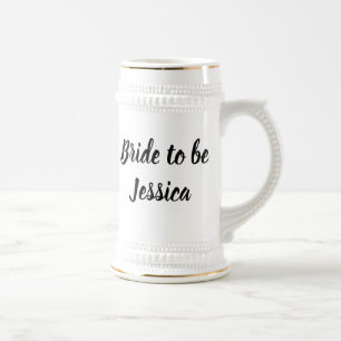 Caneca De Cerveja Noiva Preto Elegante Presentes de Casamento Elegan