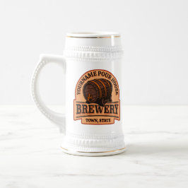 Caneca De Cerveja Nome Personalizado Brewery do barril de cerveja de