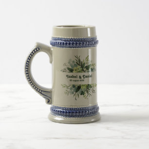 Caneca De Cerveja Nome Personalizado floral moderno feminino