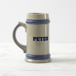 Caneca De Cerveja Nome personalizado personalizado do Monograma Simp