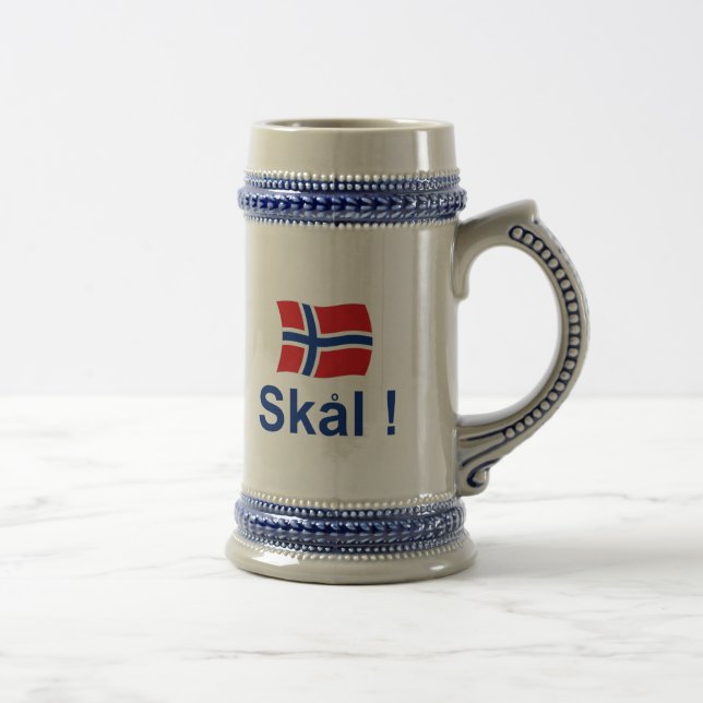 Caneca De Cerveja Norueguês Skal! (Elogios) (Direita)