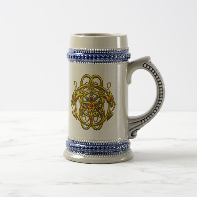 Caneca De Cerveja NÓS CELTICOS Dourados COM DRAGÕES DE GÊMEOS (Direita)