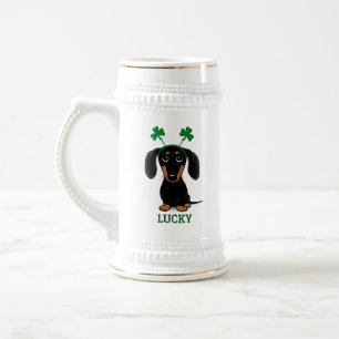 Caneca De Cerveja O Cachorro do Dia de São Patrício Engraçado é pers