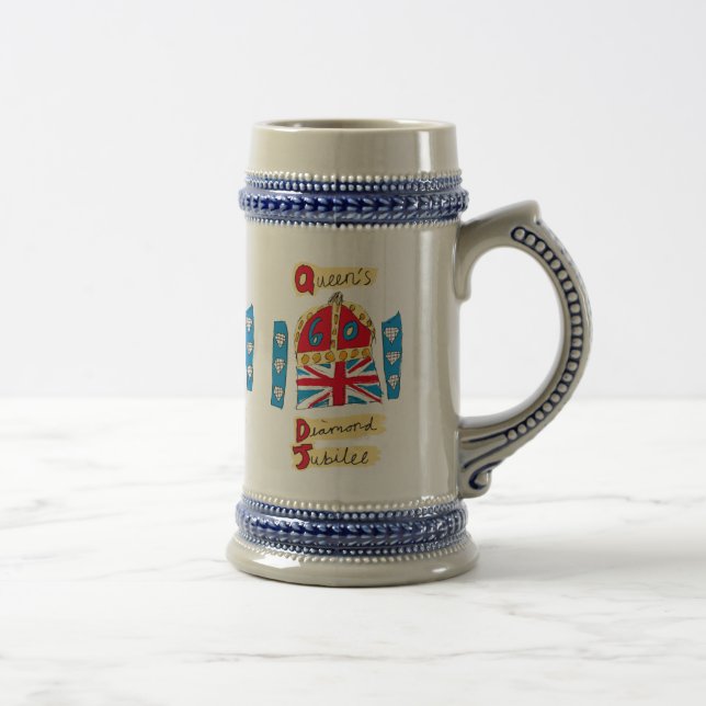 Caneca De Cerveja O Diamond Jubilee Emblem da Rainha (Direita)