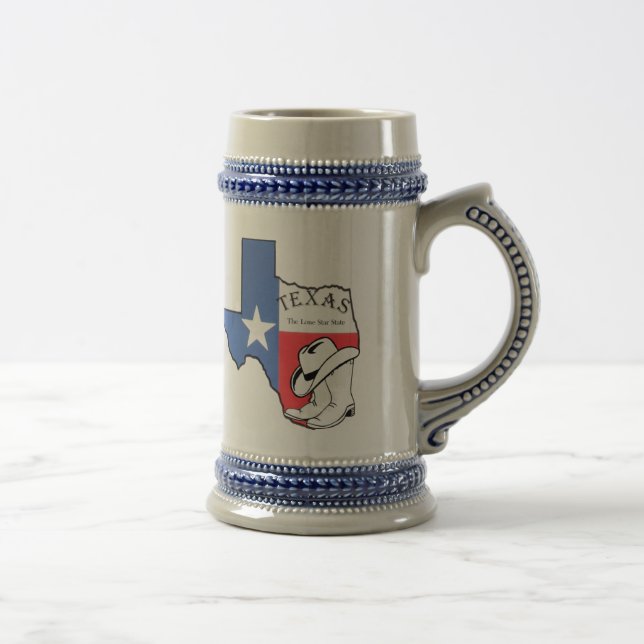Caneca De Cerveja O mapa do estado de Texas com estrela carreg a (Direita)