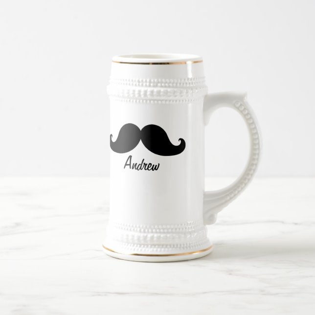 CANECA DE CERVEJA O MELHOR BIGODE PRETO PERSONALIZADO (Direita)