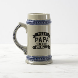 Caneca De Cerveja O melhor papá no mundo da arte mundial