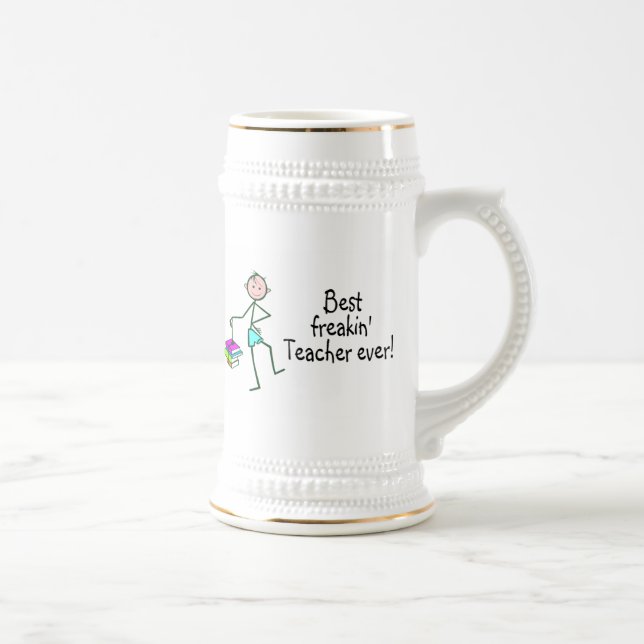 Caneca De Cerveja O melhor professor de Freakin nunca (Direita)