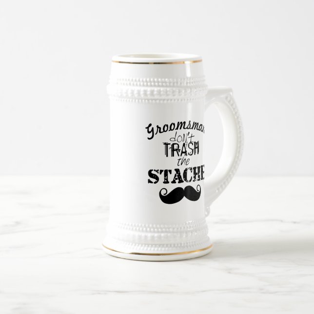 Caneca De Cerveja O padrão do bigode (Frente Esquerda)