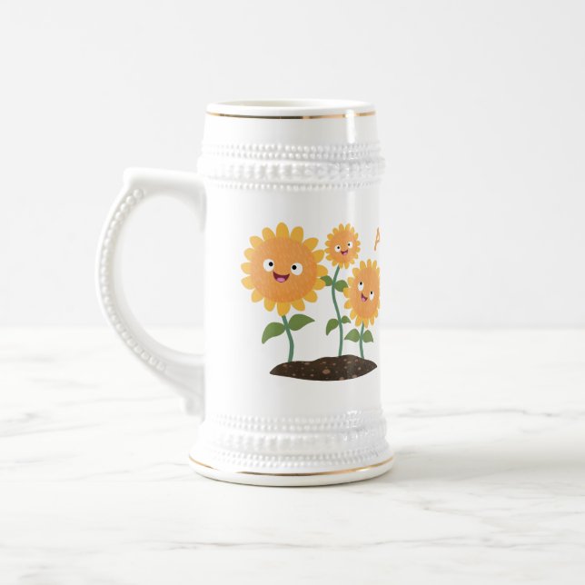 Caneca De Cerveja Óculos de desenho animados bonitos e felizes (Esquerda)