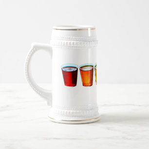 Caneca De Cerveja Óculos fotografados do SlipperyJoe cores do orgulh