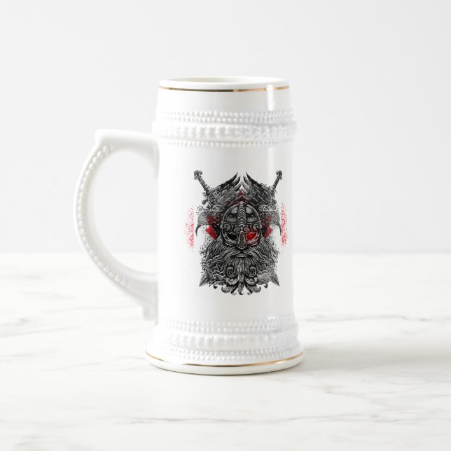 Caneca De Cerveja Odin ravens espadas Viking Mythology bandeira do C (Esquerda)