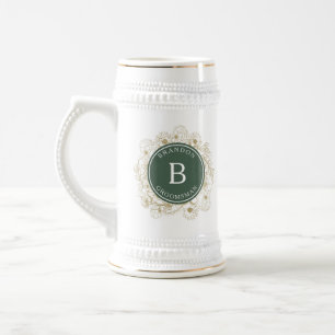 Caneca De Cerveja Oferta de Padrinhos de casamento Elegantes Verde-O