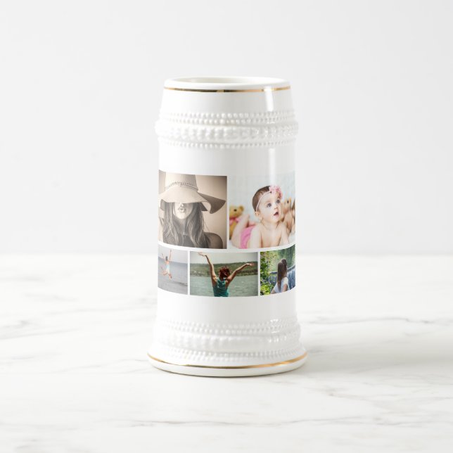 Caneca De Cerveja oferta personalizada da família de fotos DIY 5 (Centro)