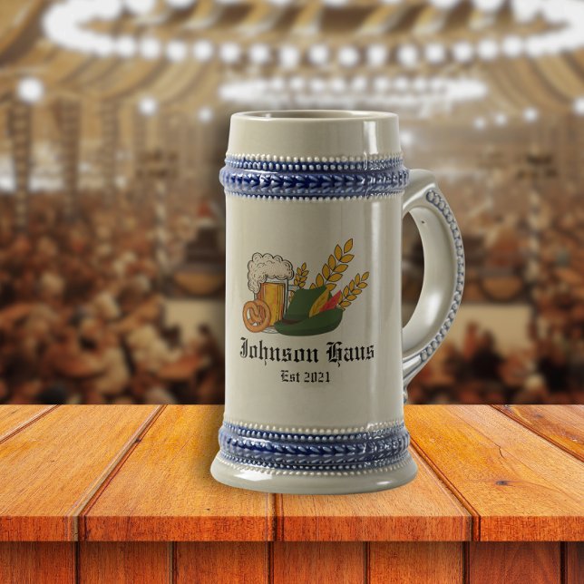 Caneca De Cerveja Oktoberfest Alemão, Nome da Família Personalizada (Criador carregado)