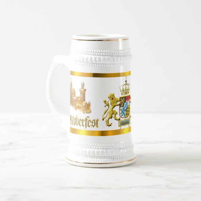Caneca De Cerveja Oktoberfest Bavaria Crest, Castle Collector (Frente Esquerda)