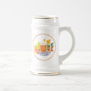 Caneca De Cerveja Oktoberfest Beer e Autumn Leaves