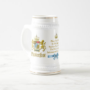 Caneca De Cerveja Oktoberfest Chique Bávaro Dourado PERSONALIZADO 