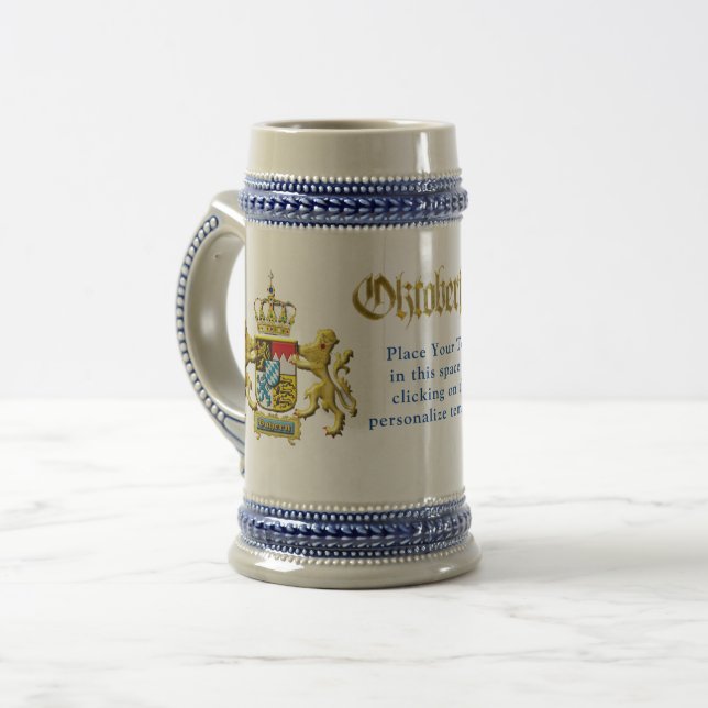 Caneca De Cerveja Oktoberfest Customizable Bavaria Crest (Frente Esquerda)