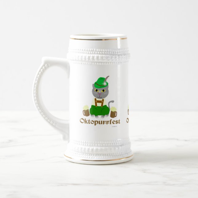 Caneca De Cerveja Oktoberfest Funny Cat Cartografia Festival Art (Esquerda)