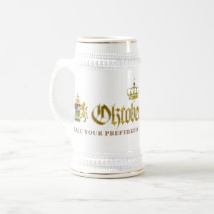 Caneca De Cerveja OKTOBERFEST PERSONALIZADO Brasão da Baviera Dourad