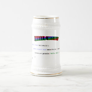 Caneca De Cerveja Olá, geek mundial saudando Java