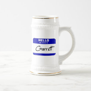 Caneca De Cerveja Olá! meu nome é Garrett (azul)