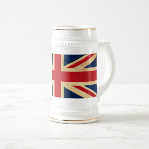 Caneca De Cerveja Old Vintage Grunge Reino Unido Flag Union Jack